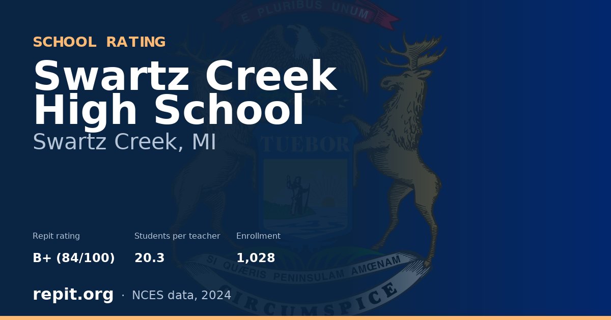 Swartz Creek High School, Swartz Creek, MI — Repit school rating B+ (84/100)