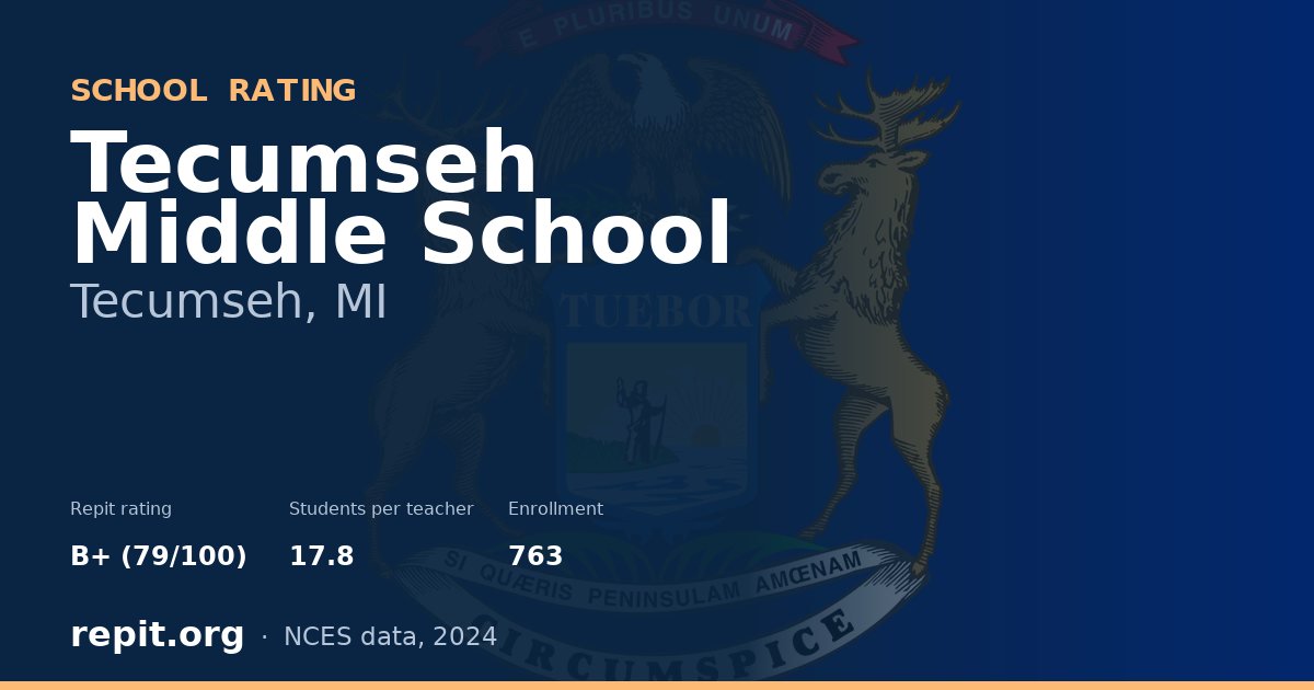 Tecumseh Middle School, Tecumseh, MI — Repit school rating B+ (79/100)