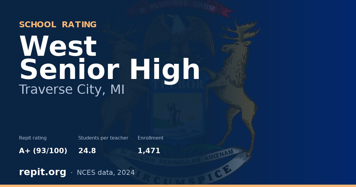 West Senior High, Traverse City, MI — Repit school rating A+ (93/100)