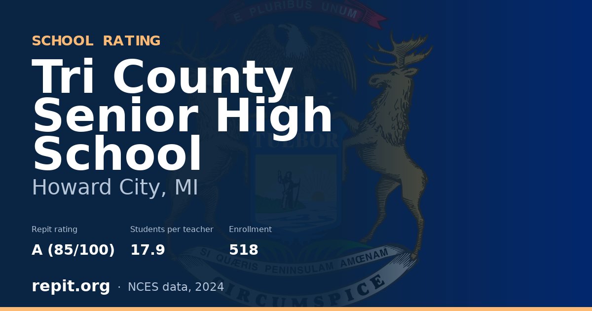 Tri County Senior High School, Howard City, MI — Repit school rating A (85/100)