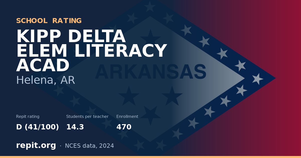 KIPP DELTA ELEM LITERACY ACAD, Helena, AR — Repit school rating D (41/100)