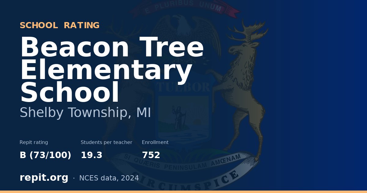 Beacon Tree Elementary School, Shelby Township, MI — Repit school rating B (73/100)