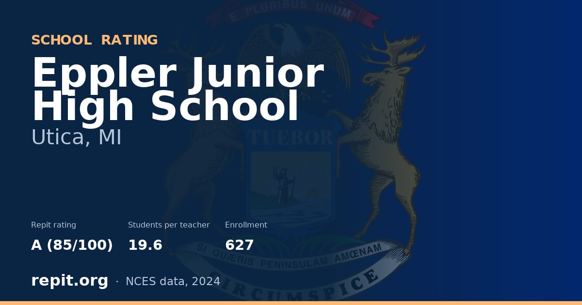 Eppler Junior High School, Utica, MI — Repit school rating A (85/100)