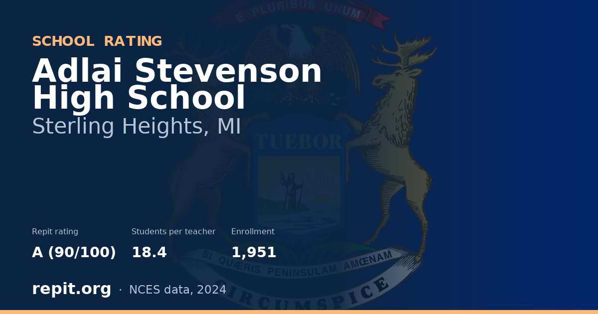 Adlai Stevenson High School, Sterling Heights, MI — Repit school rating A (90/100)