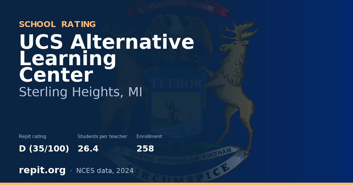 UCS Alternative Learning Center, Sterling Heights, MI — Repit school rating D (35/100)