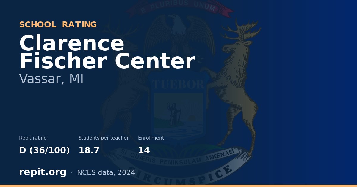 Clarence Fischer Center, Vassar, MI — Repit school rating D (36/100)