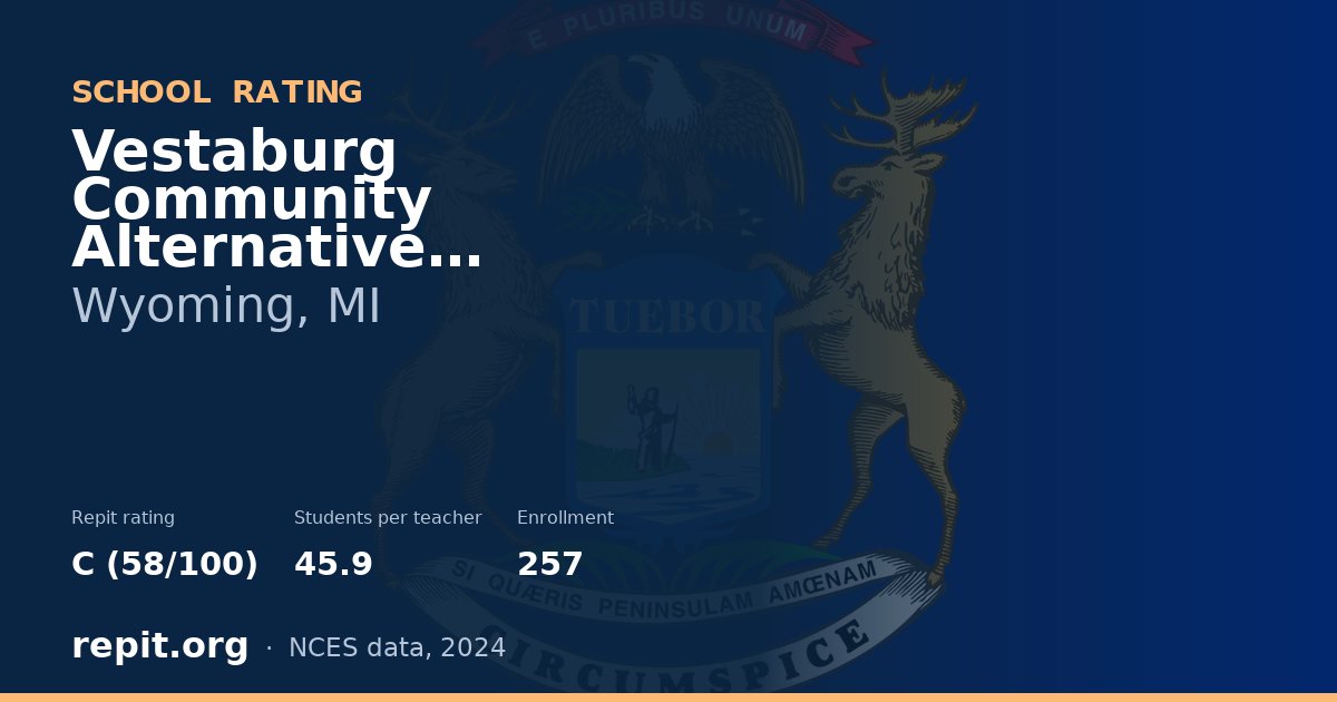 Vestaburg Community Alternative Education School Wyoming, Wyoming, MI — Repit school rating C (58/100)