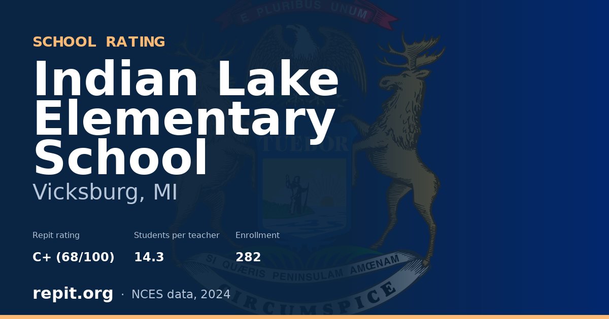 Indian Lake Elementary School, Vicksburg, MI — Repit school rating C+ (68/100)