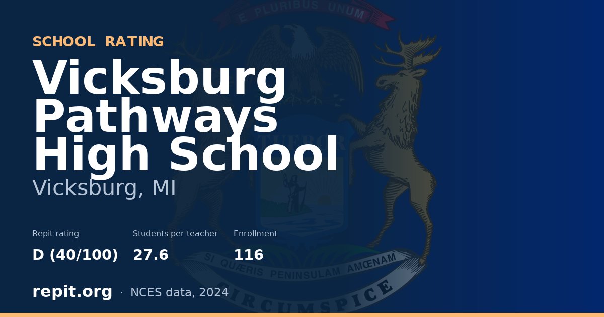 Vicksburg Pathways High School, Vicksburg, MI — Repit school rating D (40/100)