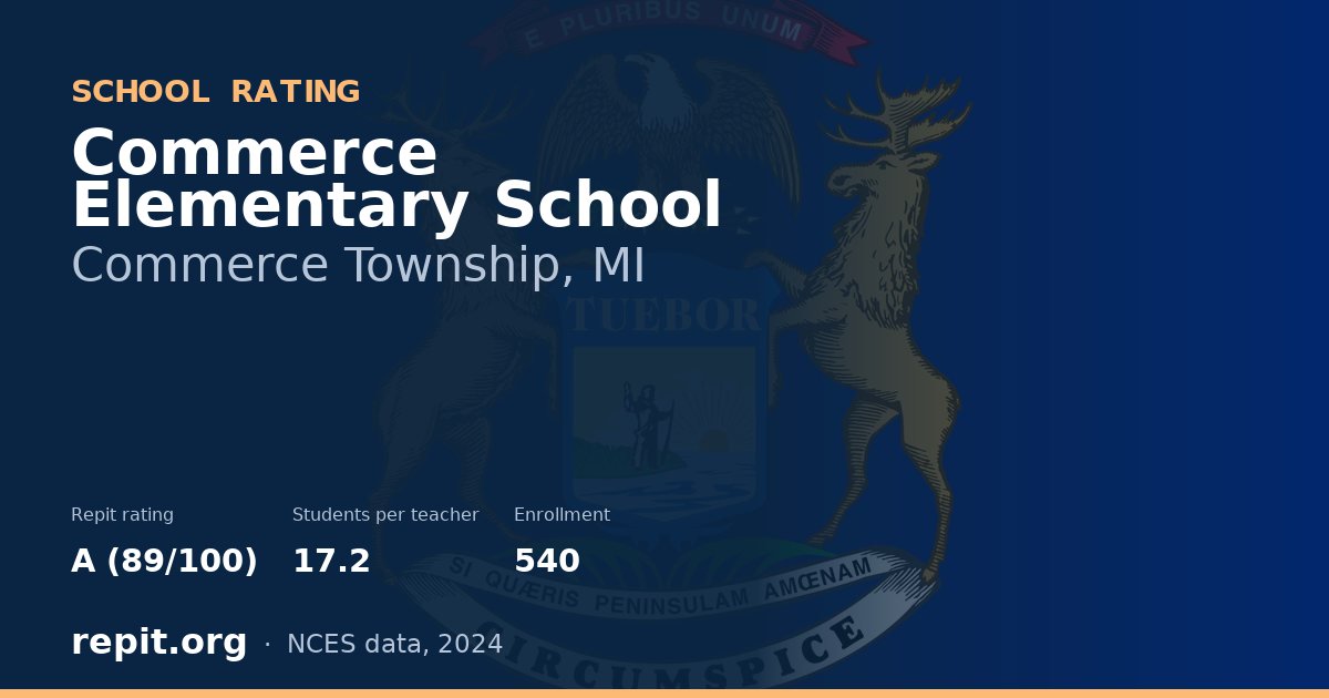 Commerce Elementary School, Commerce Township, MI — Repit school rating A (89/100)