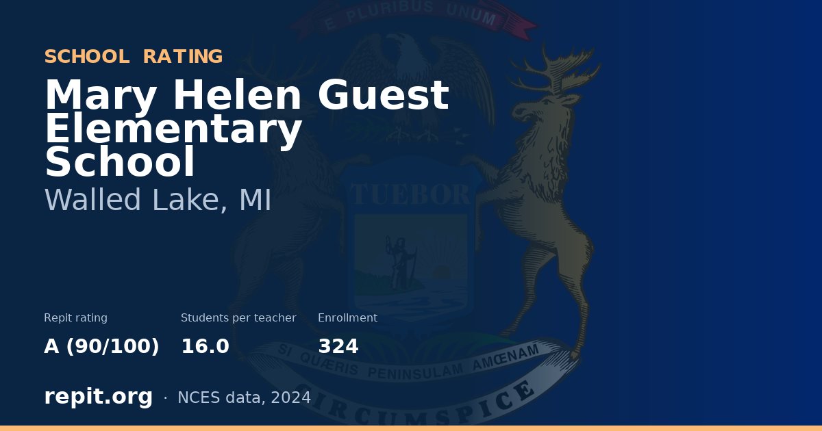 Mary Helen Guest Elementary School, Walled Lake, MI — Repit school rating A (90/100)