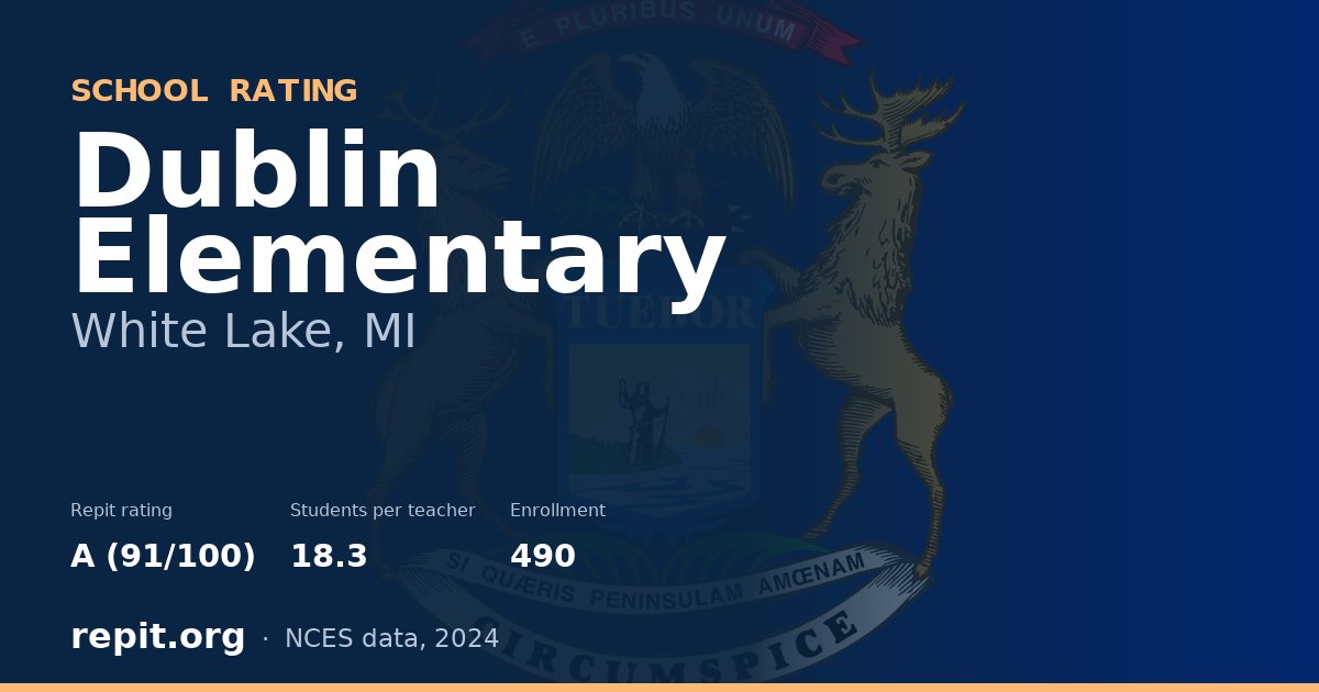 Dublin Elementary, White Lake, MI — Repit school rating A (91/100)