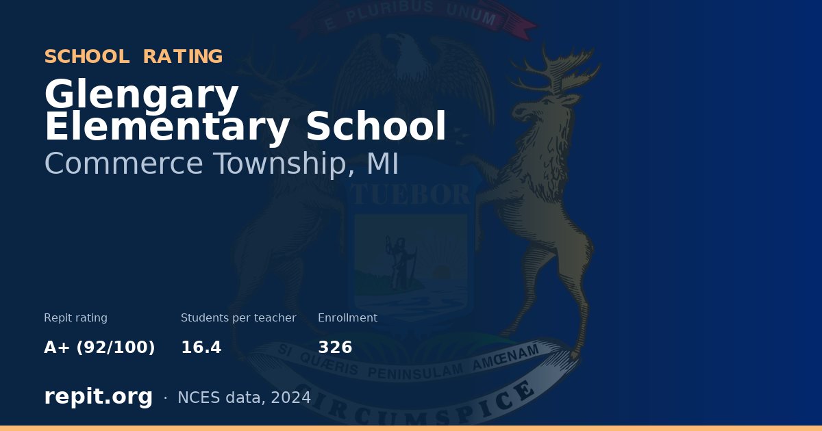 Glengary Elementary School, Commerce Township, MI — Repit school rating A+ (92/100)