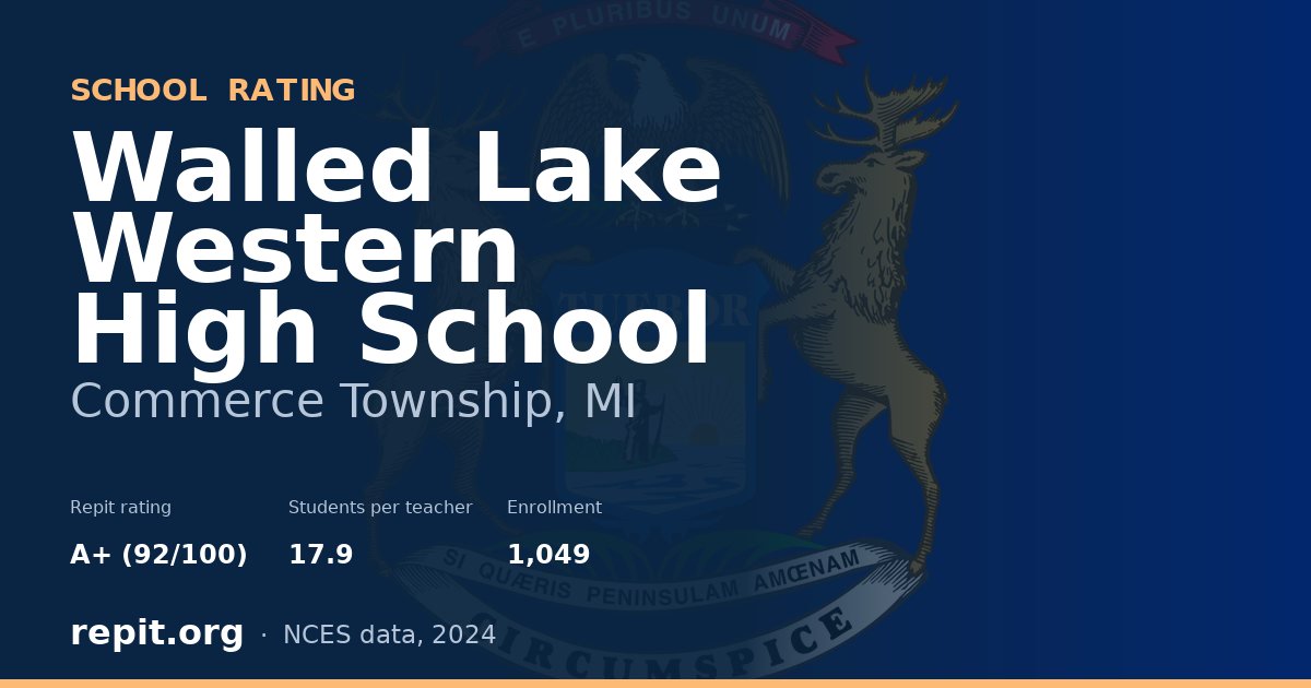 Walled Lake Western High School, Commerce Township, MI — Repit school rating A+ (92/100)