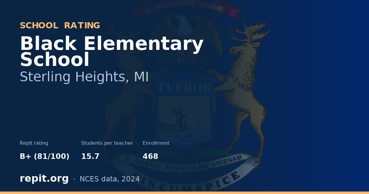 Black Elementary School, Sterling Heights, MI — Repit school rating B+ (81/100)