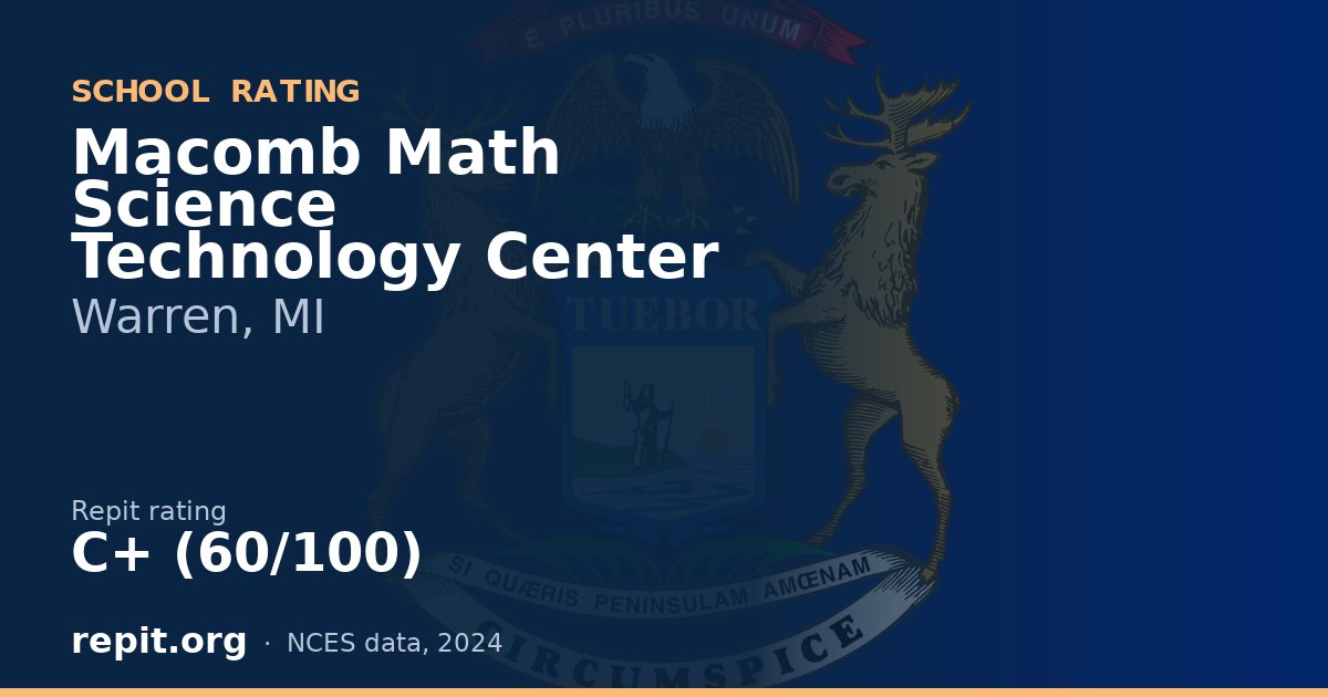 Macomb Math Science Technology Center, Warren, MI — Repit school rating C+ (60/100)
