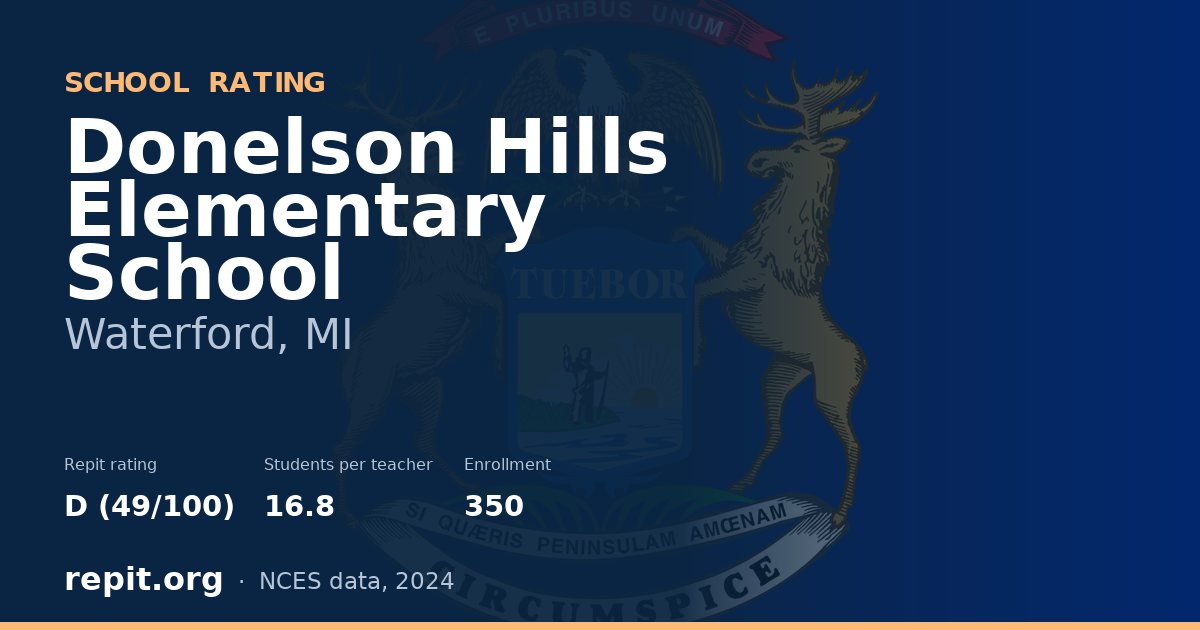 Donelson Hills Elementary School, Waterford, MI — Repit school rating D (49/100)