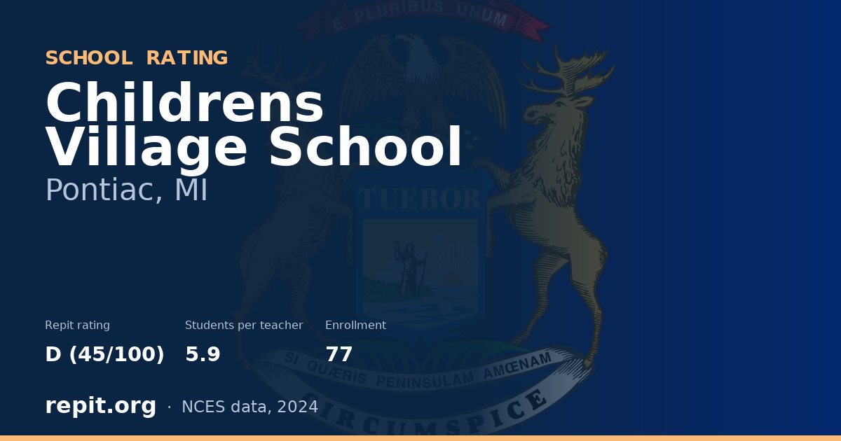 Childrens Village School, Pontiac, MI — Repit school rating D (45/100)
