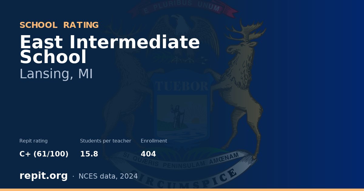East Intermediate School, Lansing, MI — Repit school rating C+ (61/100)