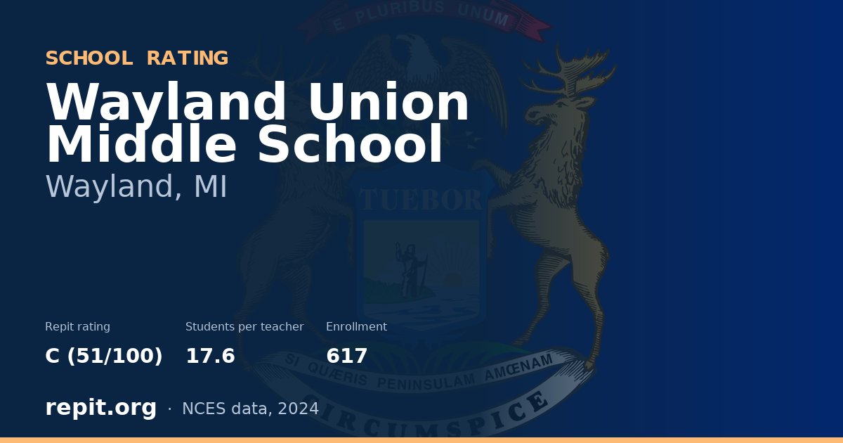 Wayland Union Middle School, Wayland, MI — Repit school rating C (51/100)