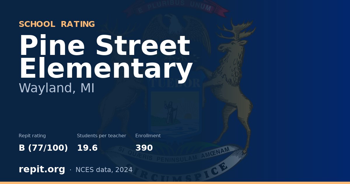 Pine Street Elementary, Wayland, MI — Repit school rating B (77/100)