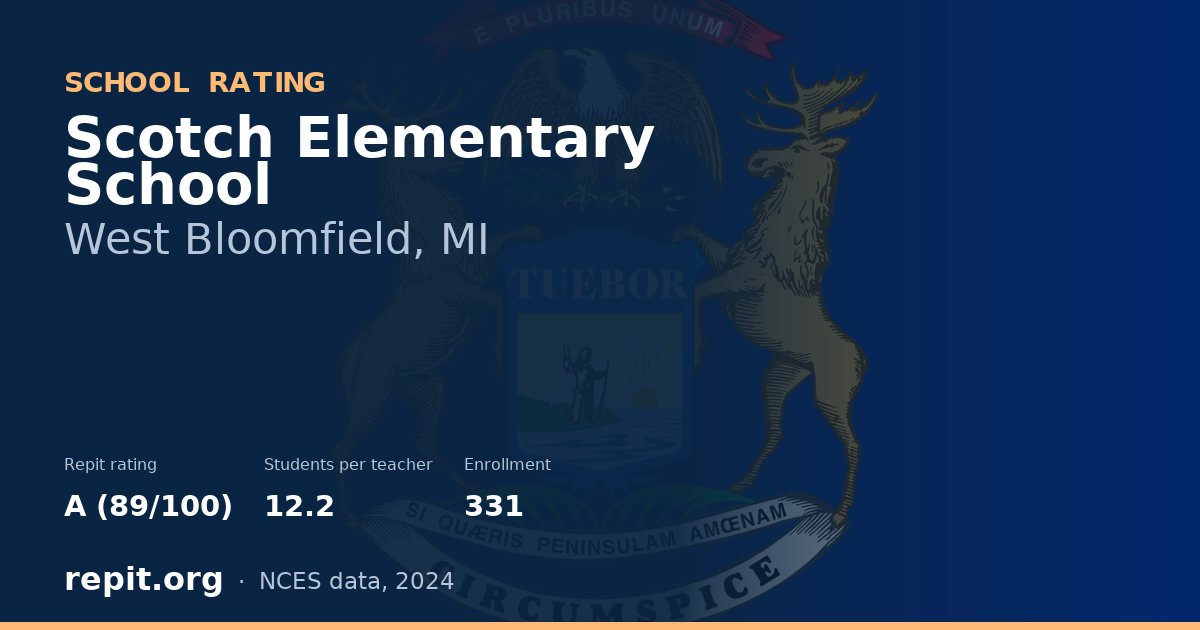 Scotch Elementary School, West Bloomfield, MI — Repit school rating A (89/100)