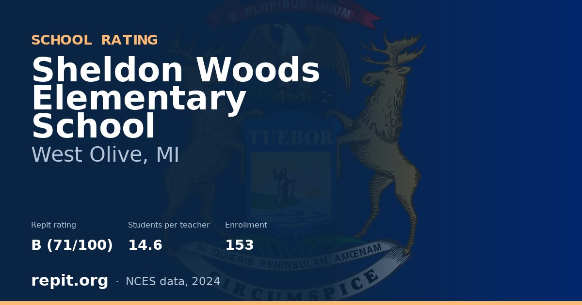 Sheldon Woods Elementary School, West Olive, MI — Repit school rating B (71/100)