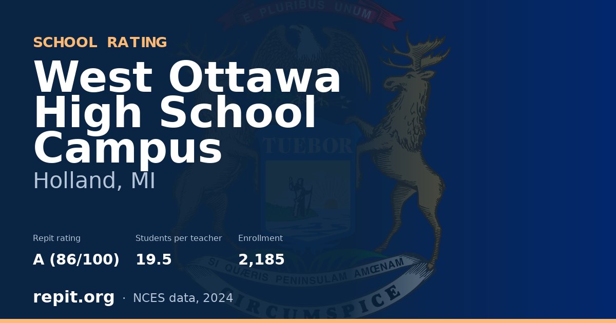 West Ottawa High School Campus, Holland, MI — Repit school rating A (86/100)