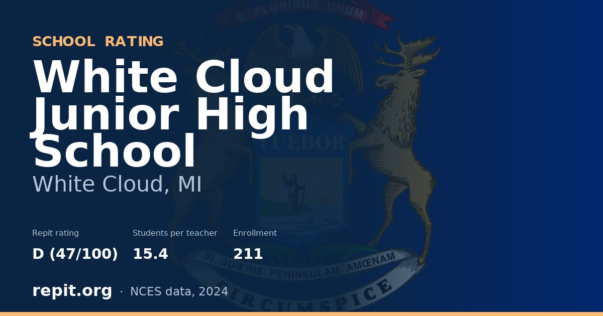 White Cloud Junior High School, White Cloud, MI — Repit school rating D (47/100)