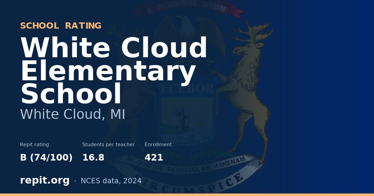 White Cloud Elementary School, White Cloud, MI — Repit school rating B (74/100)