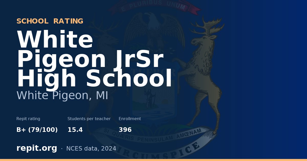 White Pigeon JrSr High School, White Pigeon, MI — Repit school rating B+ (79/100)