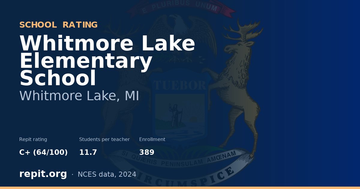 Whitmore Lake Elementary School, Whitmore Lake, MI — Repit school rating C+ (64/100)