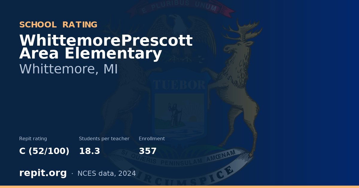 WhittemorePrescott Area Elementary, Whittemore, MI — Repit school rating C (52/100)
