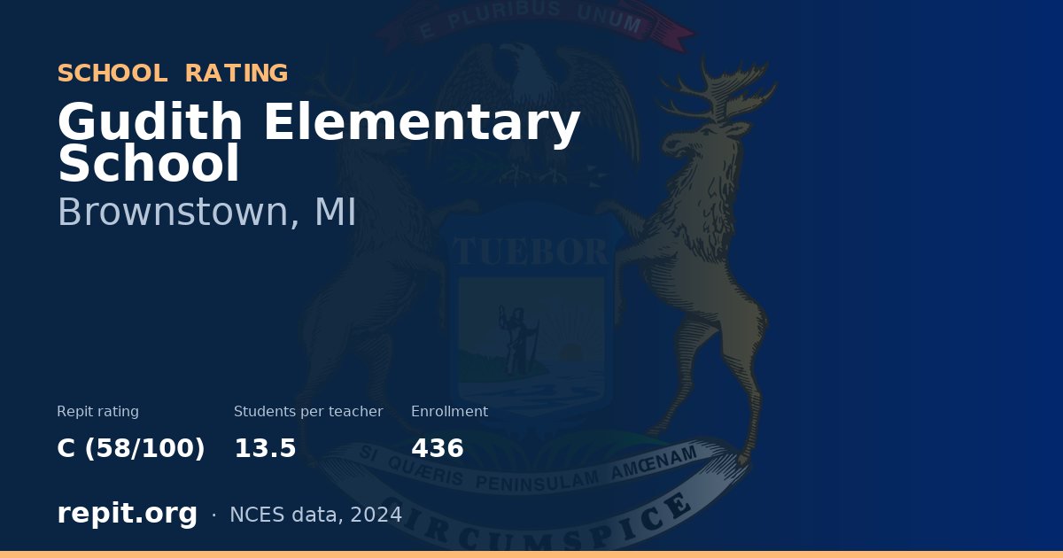 Gudith Elementary School, Brownstown, MI — Repit school rating C (58/100)