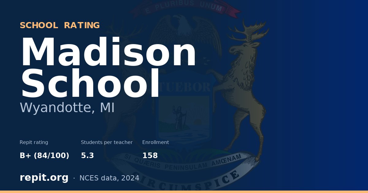 Madison School, Wyandotte, MI — Repit school rating B+ (84/100)