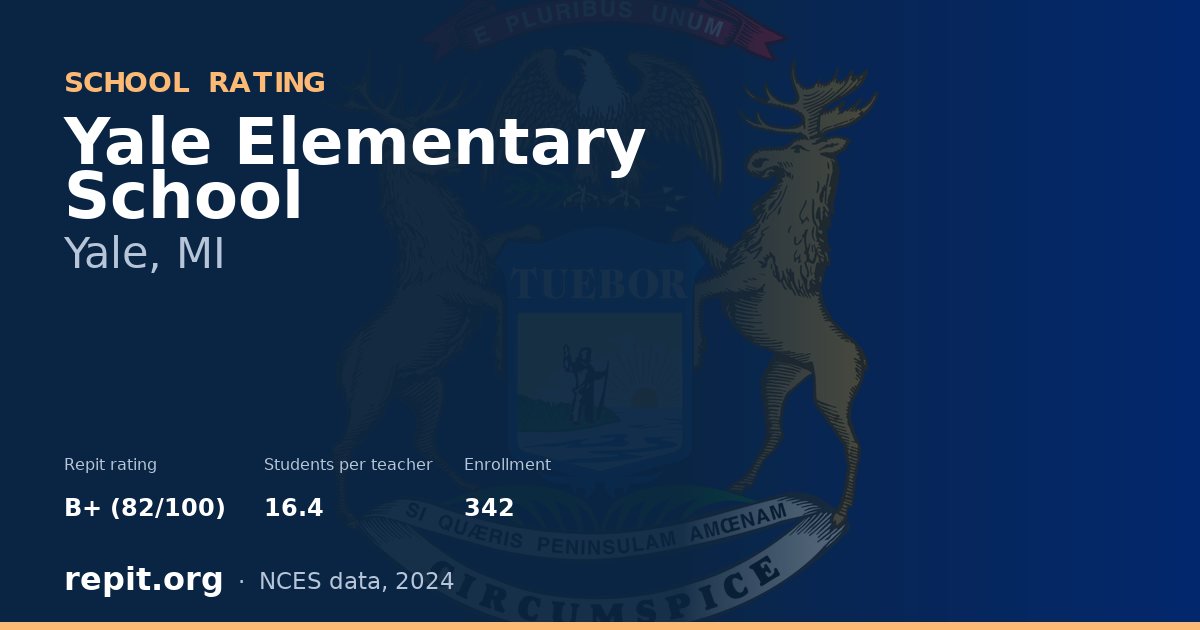 Yale Elementary School, Yale, MI — Repit school rating B+ (82/100)