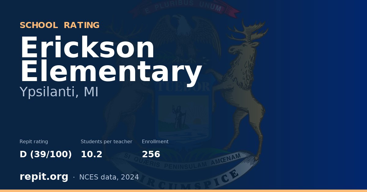 Erickson Elementary, Ypsilanti, MI — Repit school rating D (39/100)