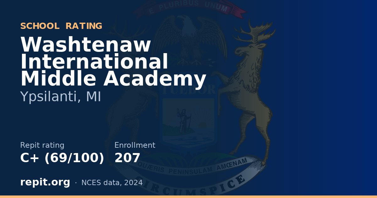 Washtenaw International Middle Academy, Ypsilanti, MI — Repit school rating C+ (69/100)