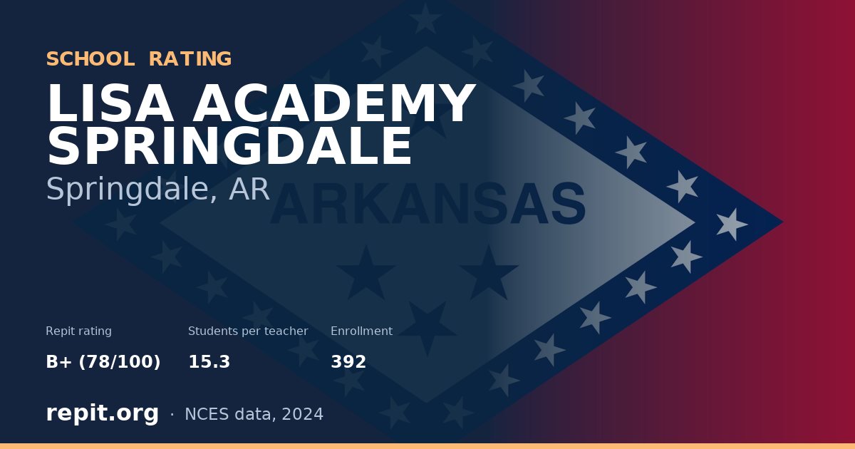 LISA ACADEMY SPRINGDALE, Springdale, AR — Repit school rating B+ (78/100)