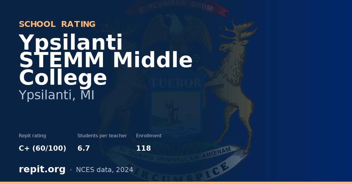 Ypsilanti STEMM Middle College, Ypsilanti, MI — Repit school rating C+ (60/100)