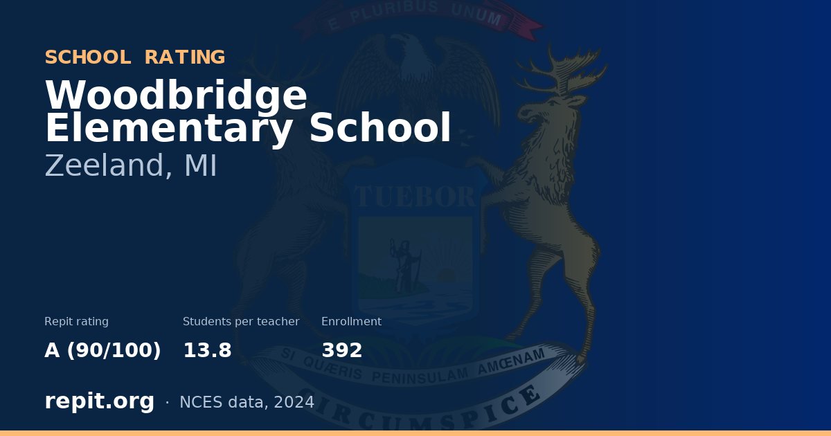 Woodbridge Elementary School, Zeeland, MI — Repit school rating A (90/100)