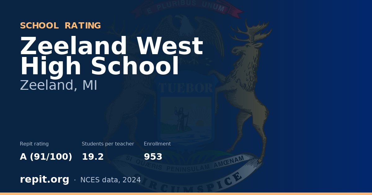 Zeeland West High School, Zeeland, MI — Repit school rating A (91/100)