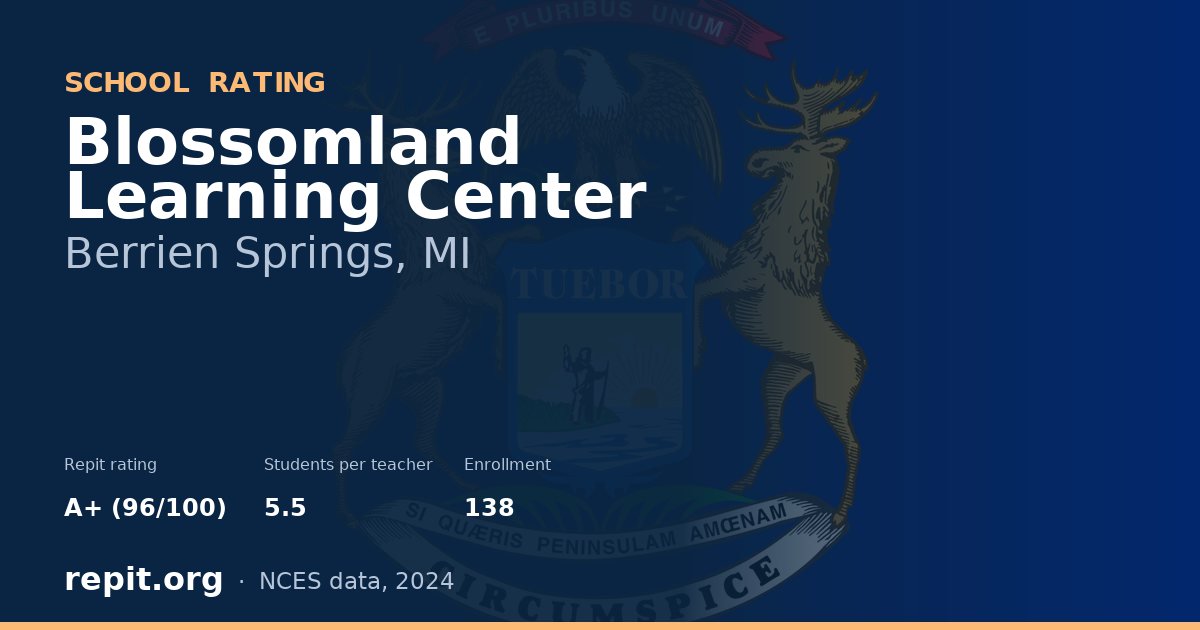 Blossomland Learning Center, Berrien Springs, MI — Repit school rating A+ (96/100)