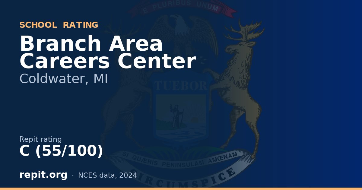 Branch Area Careers Center, Coldwater, MI — Repit school rating C (55/100)