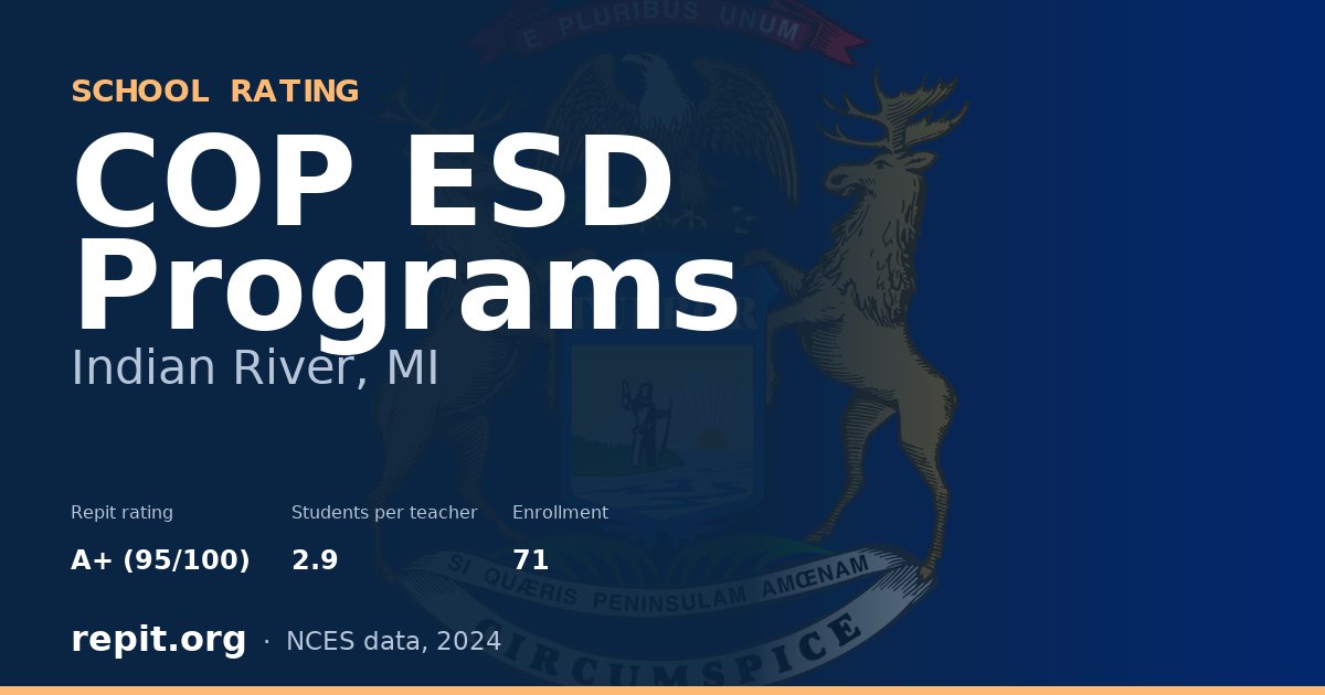 COP ESD Programs, Indian River, MI — Repit school rating A+ (95/100)