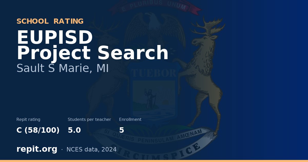 EUPISD Project Search, Sault S Marie, MI — Repit school rating C (58/100)