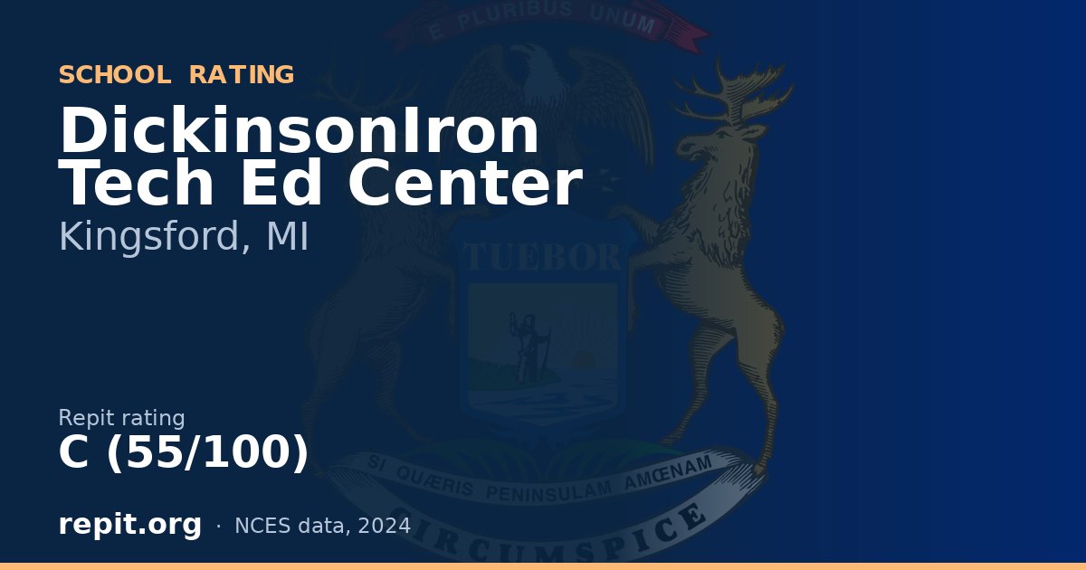 DickinsonIron Tech Ed Center, Kingsford, MI — Repit school rating C (55/100)