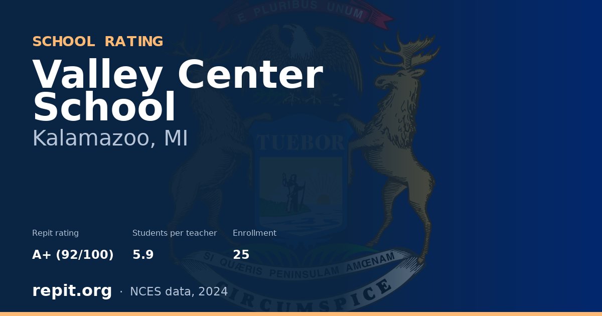 Valley Center School, Kalamazoo, MI — Repit school rating A+ (92/100)