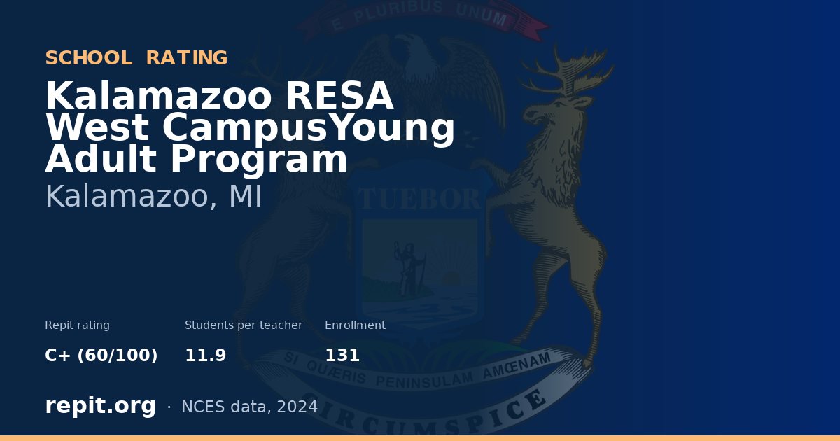 Kalamazoo RESA West CampusYoung Adult Program, Kalamazoo, MI — Repit school rating C+ (60/100)