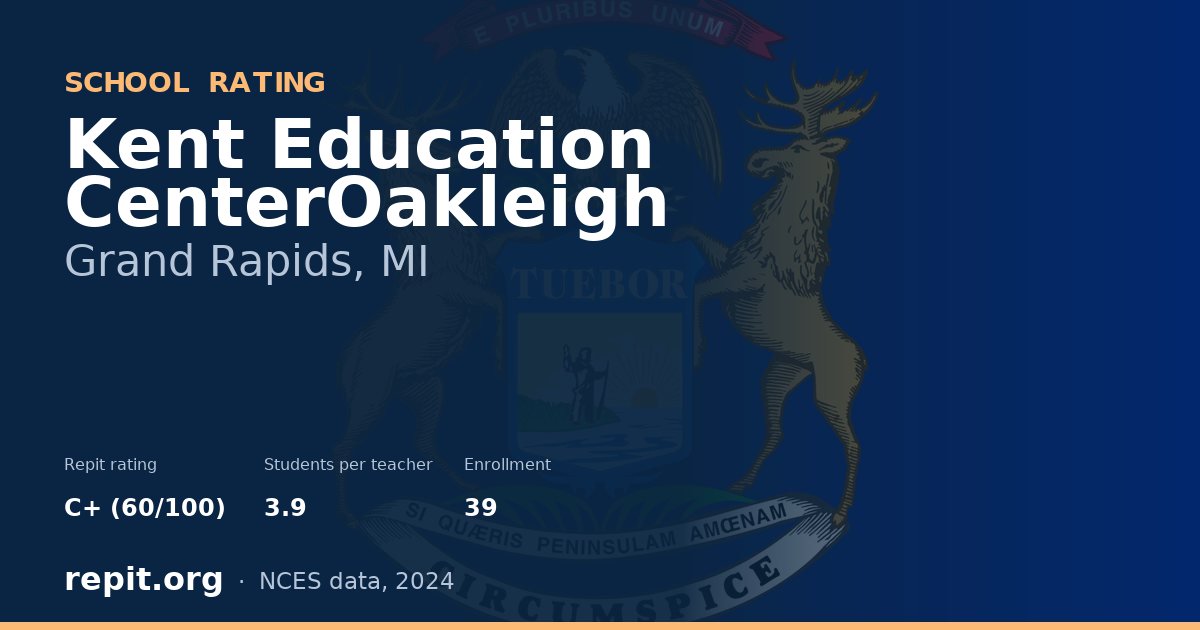Kent Education CenterOakleigh, Grand Rapids, MI — Repit school rating C+ (60/100)